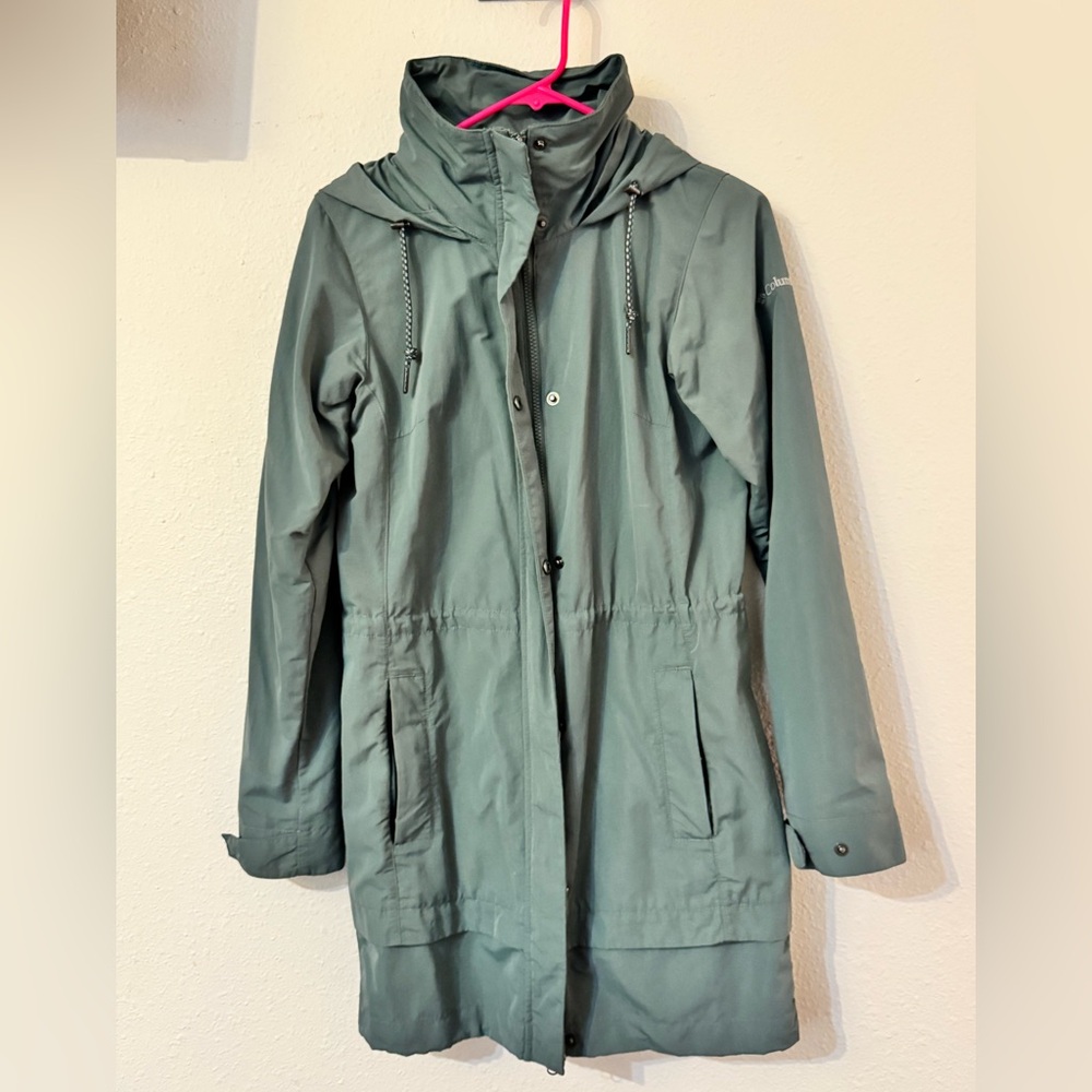 Columbia Women's Long Hooded Rain Jacket